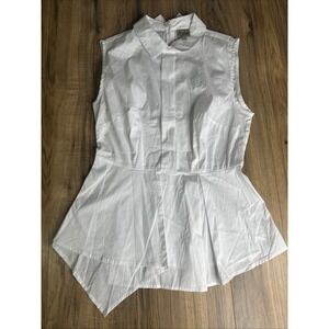 Como Vintage‎ Women's Short Sleeve Blouse Collard White Dressy